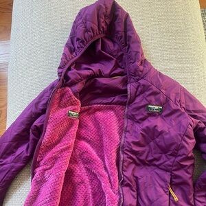 LL Bean girls mountain bound reversible warm jacket